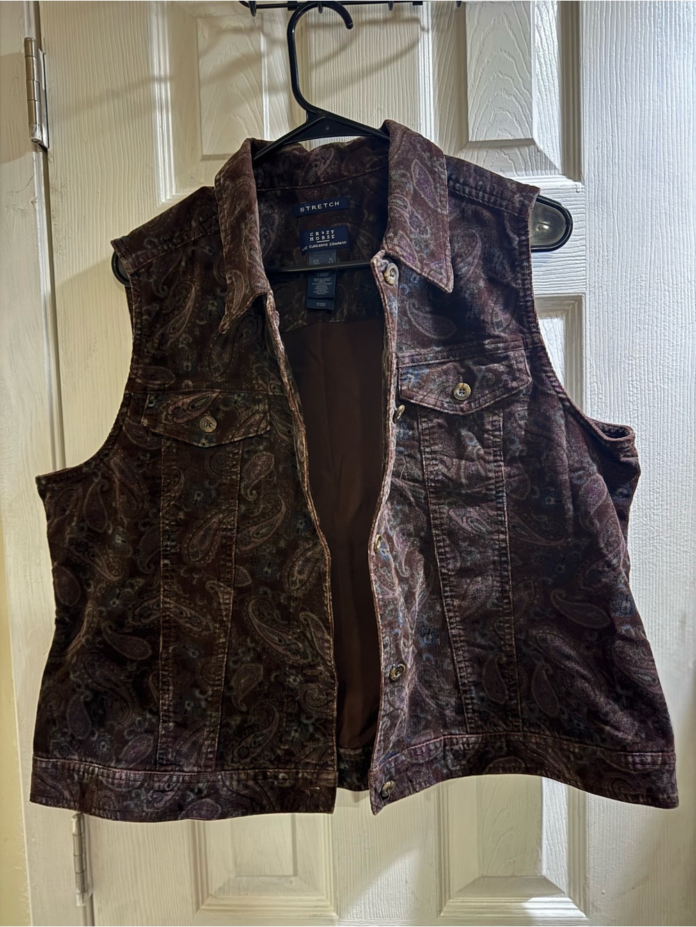 Vintage Crazy Horse by Liz Claiborne Women’s Paisley Stretch Denim Vest XL - Picture 8 of 8